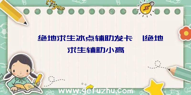 「绝地求生冰点辅助发卡」|绝地求生辅助小高